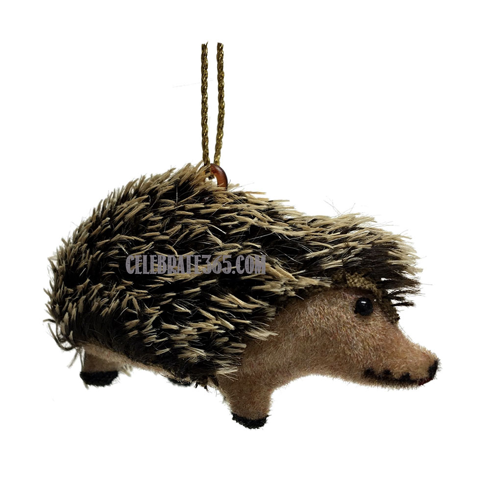 Ino Schaller Flocked Hedgehog Ornament |Celebrate365.com