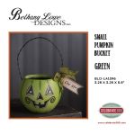 Bethany Lowe Designs, Small Pumpkin Bucket GREEN