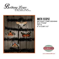 Bethany Lowe Designs, Moth Eclipse, Set of 4