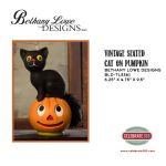 Bethany Lowe Designs, Vintage Seated Cat on Pumpkin