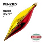 Kenzies Red/Gold Freeblown Teardrop