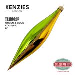 Kenzies Green/Gold Freeblown Teardrop