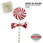 Mia’s Glorious Lollipop Ornament, Red with Bow