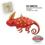 Mia's Red Chameleon Free Blown Ornament