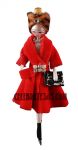 Soffieria De Carlini Fashion Lady in Red Velvet Coat & Leopard Turban