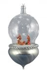 Soffieria De Carlini, Globe Nativity with Twisted Base Ornament, White